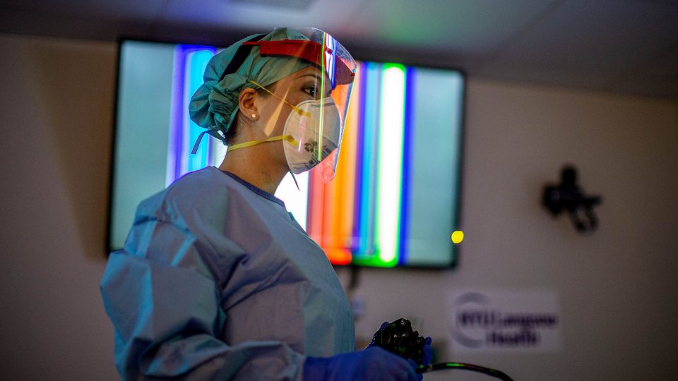 Dr. Melissa Latorre Performing Surgery in Operating Room